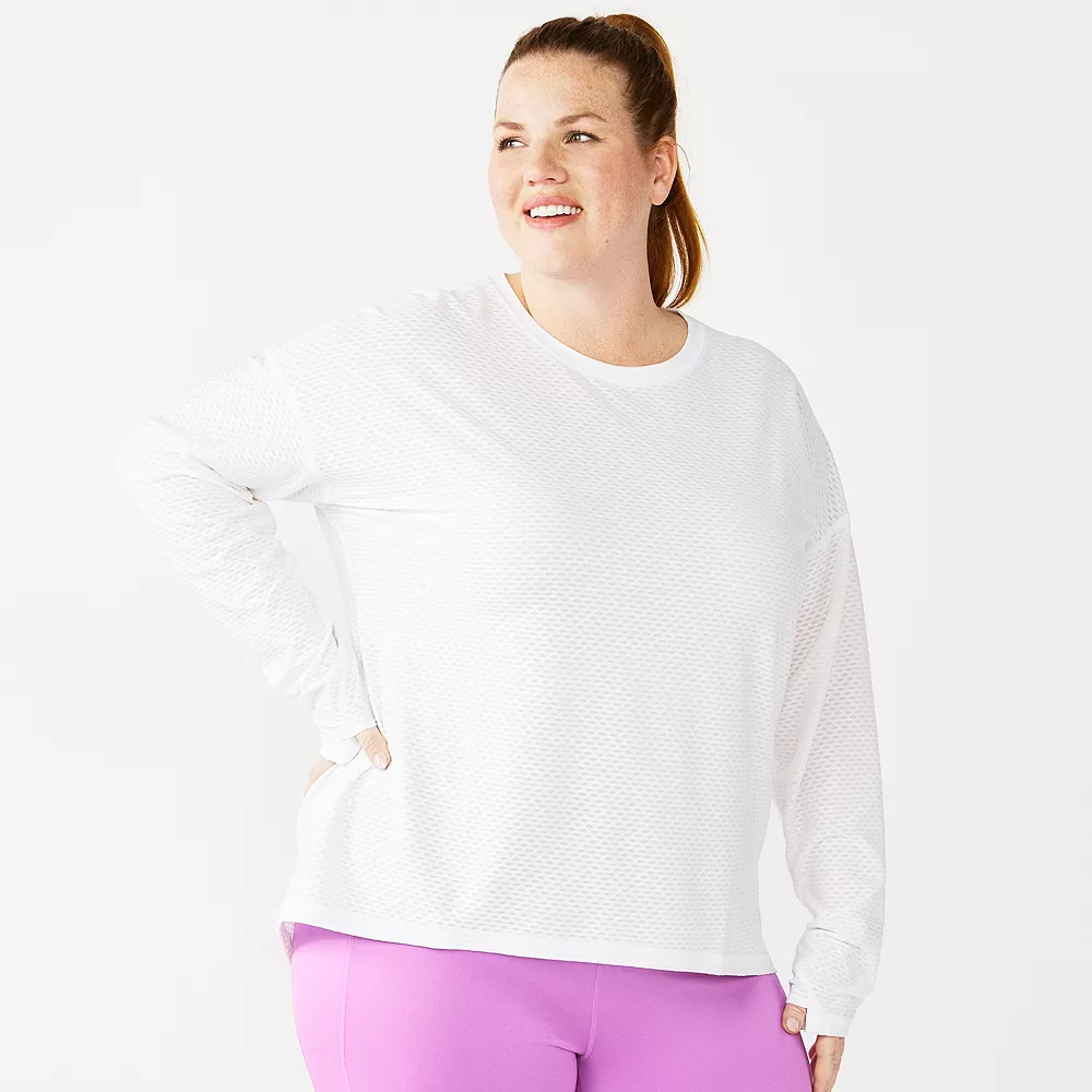 Plus Size Tek Gear® Mesh Crewneck Tee