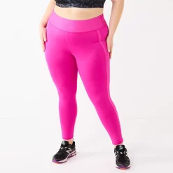 Plus Size Tek Gear® Ribbed Panel High-Waisted 7/8 Leggings